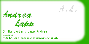 andrea lapp business card